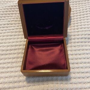 Elegant Vintage Wooden Jewelry Box with Red Lining